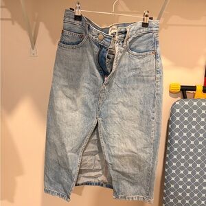 Denim Forum Light Blue Midi Skirt